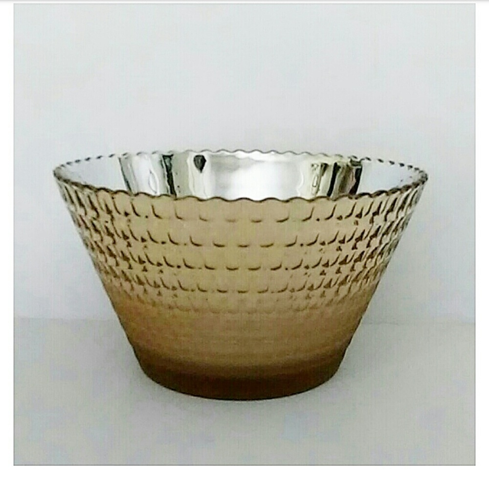 Gold and Silver Painted Glass Bowl Silver lining